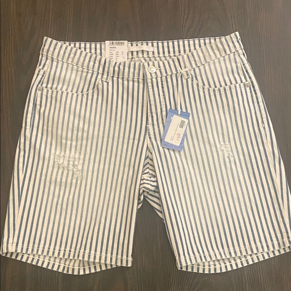 Mac Jeans Pants - Classic Striped Blue and White Jean Shorts